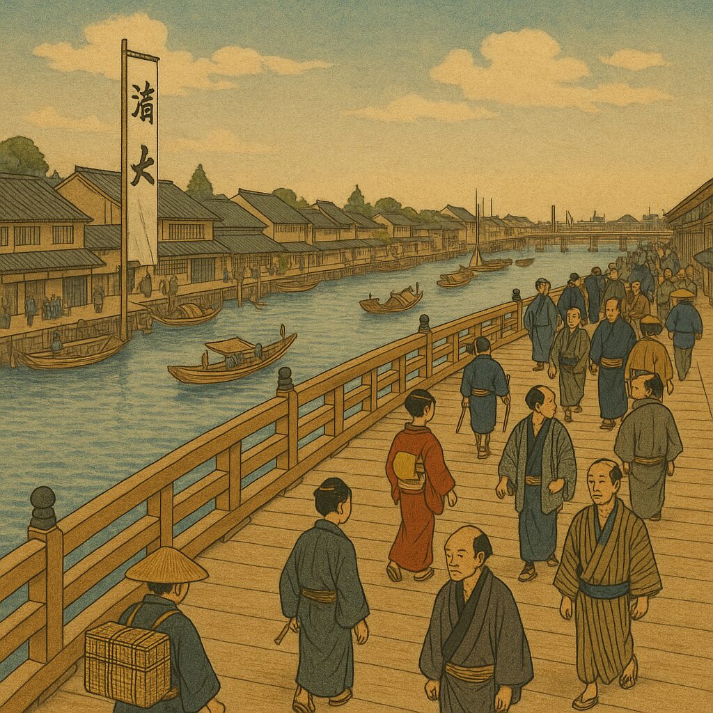 蔦谷重三郎が書店を構えた江戸時代の日本橋